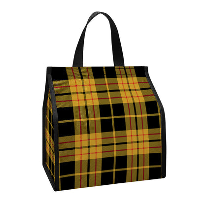 Black And Yellow Tartan Pattern Print Insulated Lunch Tote