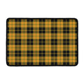 Black And Yellow Tartan Pattern Print Kitchen Mat