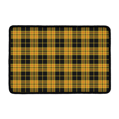 Black And Yellow Tartan Pattern Print Kitchen Mat