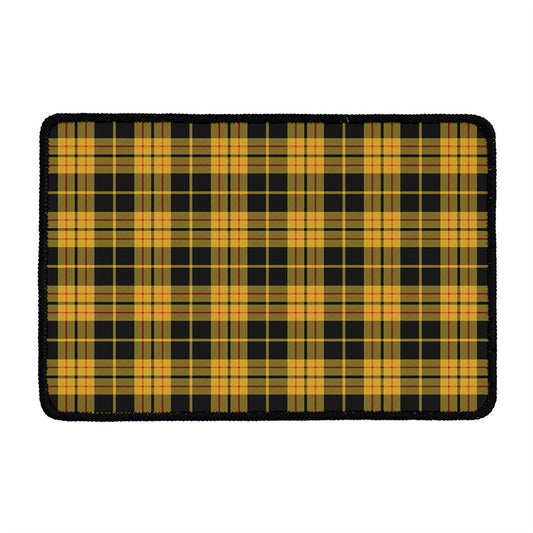 Black And Yellow Tartan Pattern Print Kitchen Mat
