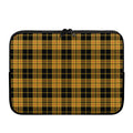 Black And Yellow Tartan Pattern Print Laptop Sleeve