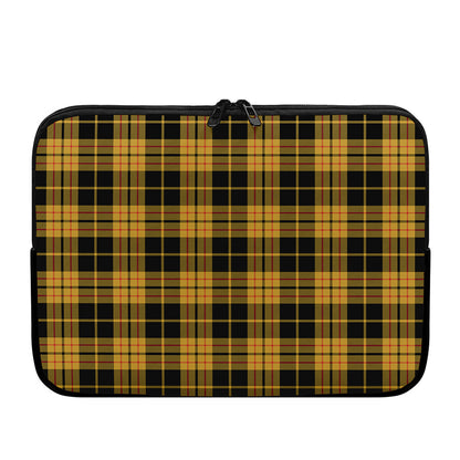 Black And Yellow Tartan Pattern Print Laptop Sleeve