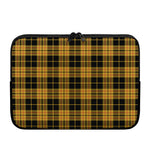 Black And Yellow Tartan Pattern Print Laptop Sleeve