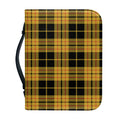 Black And Yellow Tartan Pattern Print Leather Bible Cover