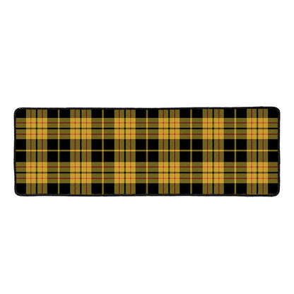 Black And Yellow Tartan Pattern Print Long Kitchen Mat