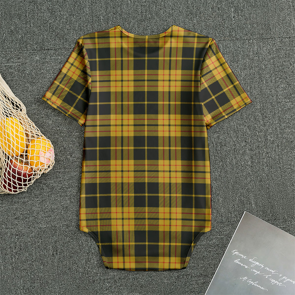 Black And Yellow Tartan Pattern Print Men's Bodysuit