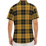 Black And Yellow Tartan Pattern Print Men's Deep V-Neck Shirt