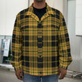 Black And Yellow Tartan Pattern Print Men's Shirt Jacket