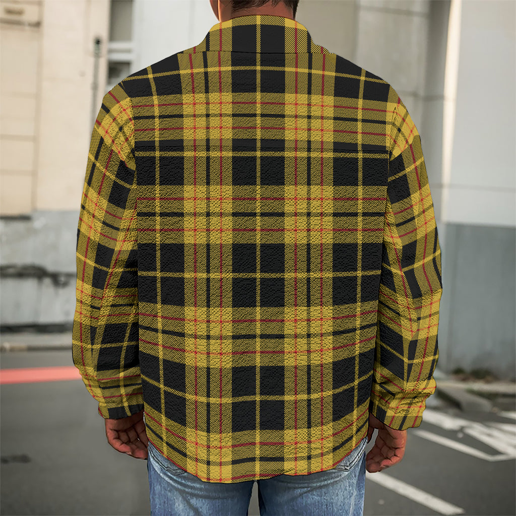 Black And Yellow Tartan Pattern Print Men's Shirt Jacket