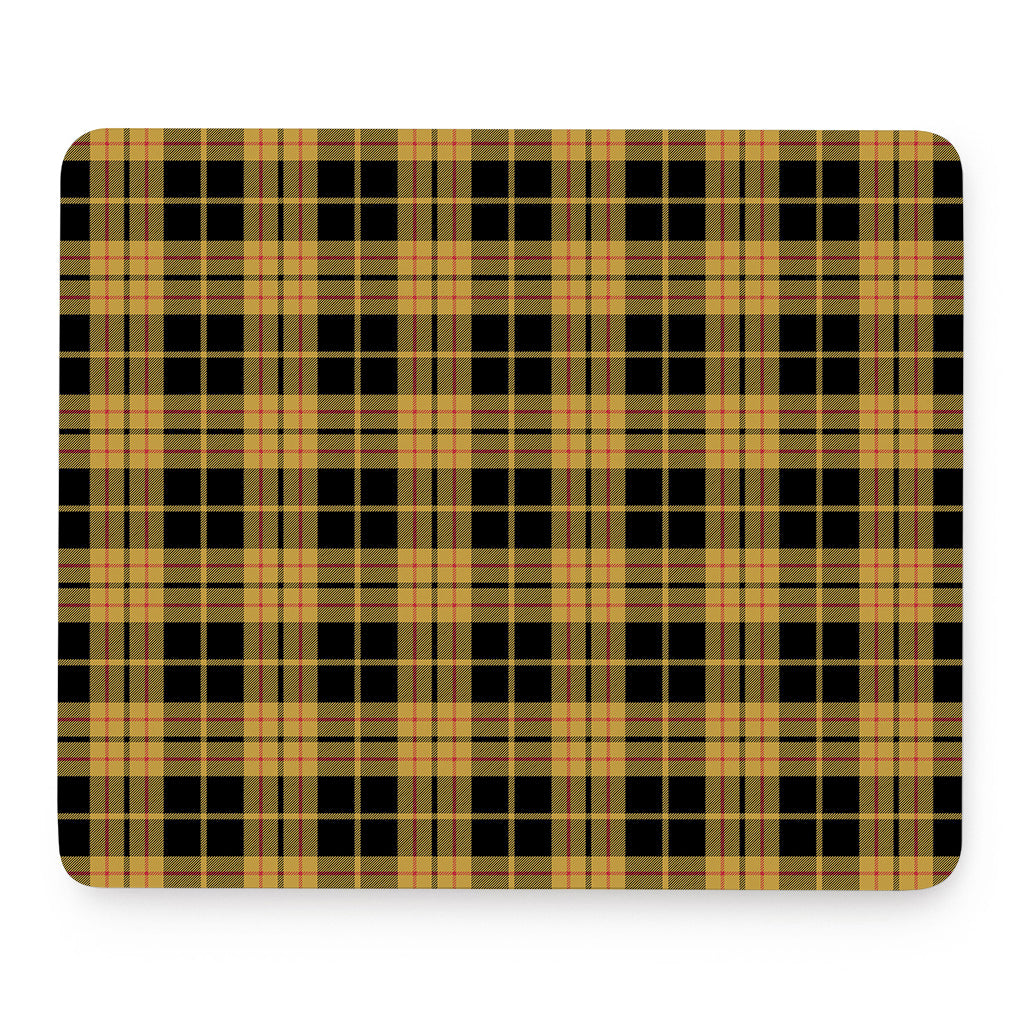 Black And Yellow Tartan Pattern Print Mouse Pad