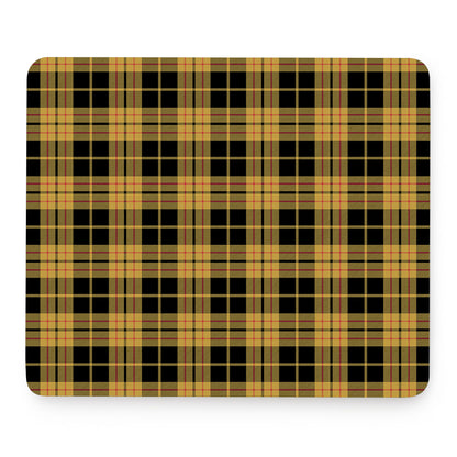 Black And Yellow Tartan Pattern Print Mouse Pad