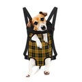 Black And Yellow Tartan Pattern Print Pet Carrier Backpack