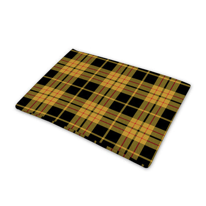 Black And Yellow Tartan Pattern Print Pet Cooling Mat Cover