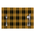 Black And Yellow Tartan Pattern Print Placemat