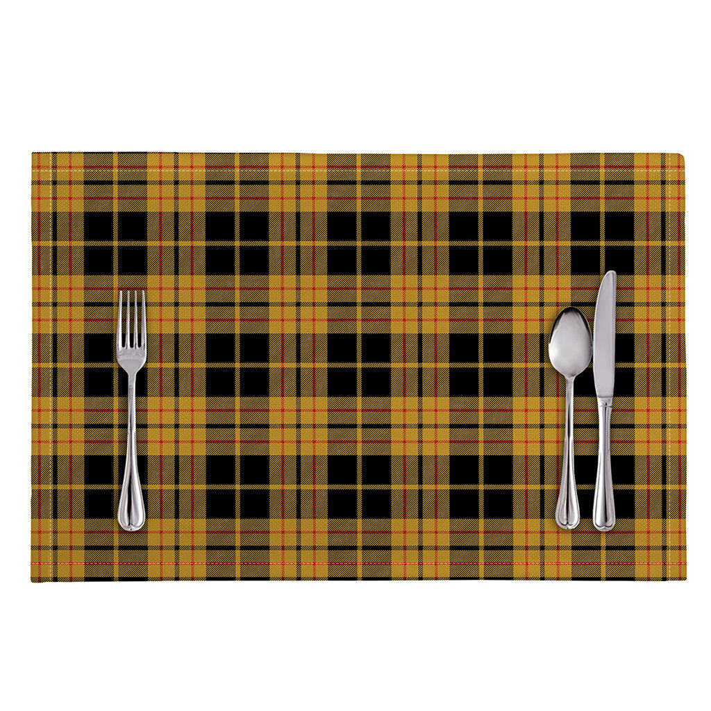 Black And Yellow Tartan Pattern Print Placemat