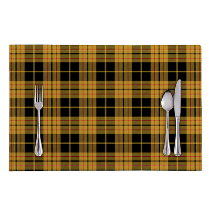Black And Yellow Tartan Pattern Print Placemat