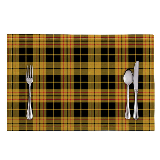 Black And Yellow Tartan Pattern Print Placemat