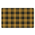 Black And Yellow Tartan Pattern Print Polyester Doormat