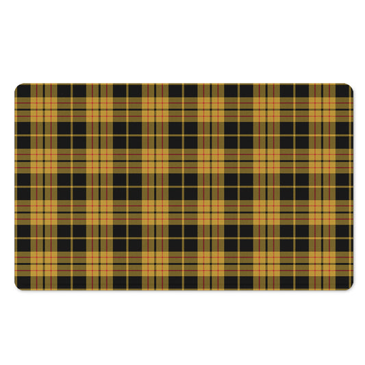 Black And Yellow Tartan Pattern Print Polyester Doormat