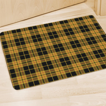 Black And Yellow Tartan Pattern Print Polyester Doormat