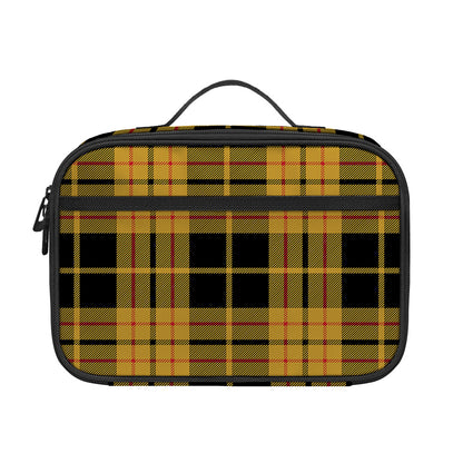 Black And Yellow Tartan Pattern Print Portable Lunch Bag