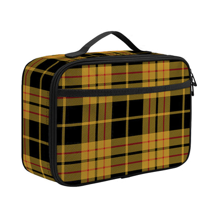 Black And Yellow Tartan Pattern Print Portable Lunch Bag