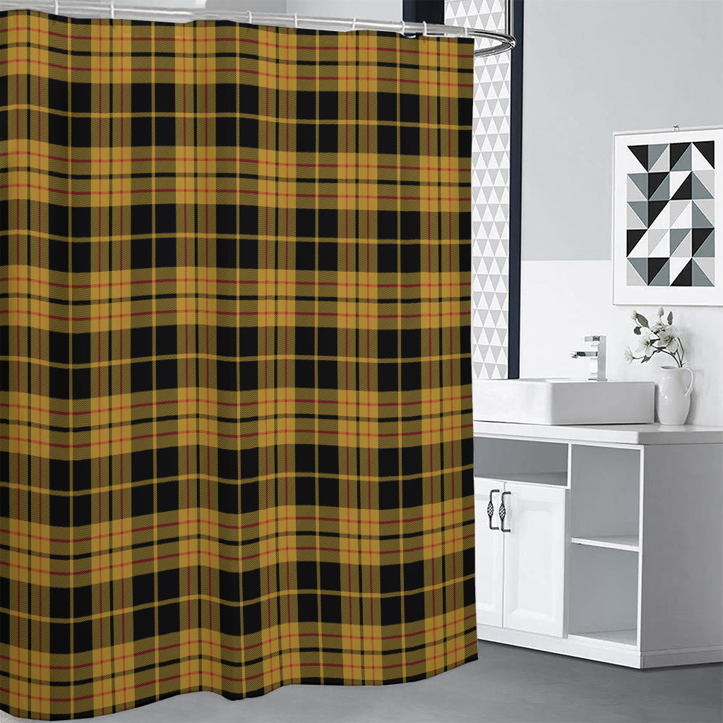 Black And Yellow Tartan Pattern Print Premium Shower Curtain