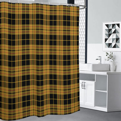 Black And Yellow Tartan Pattern Print Premium Shower Curtain