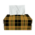 Black And Yellow Tartan Pattern Print Rectangle Tissue Box Cover