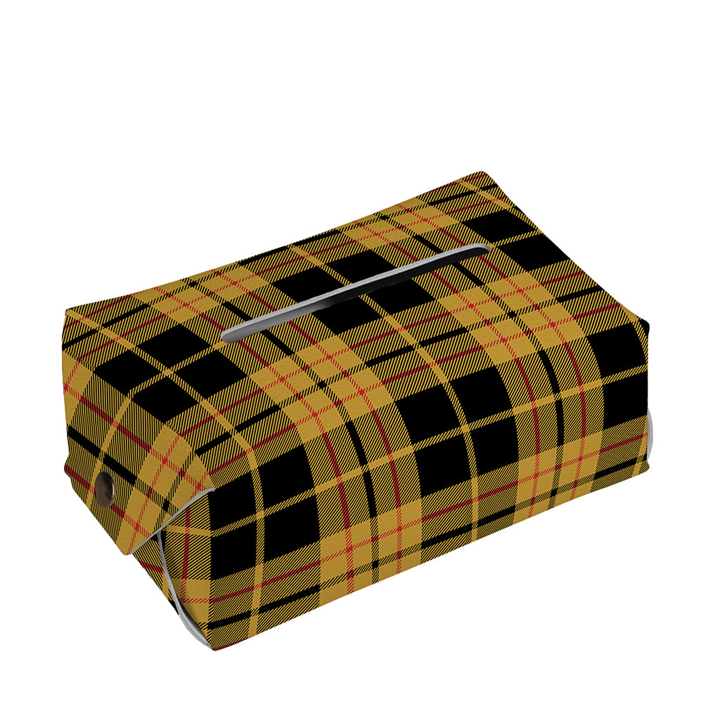 Black And Yellow Tartan Pattern Print Rectangle Tissue Box Cover