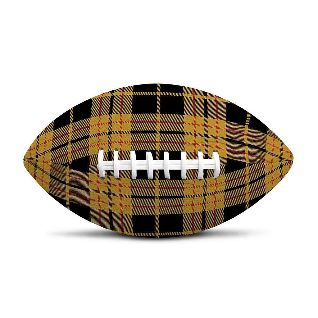Black And Yellow Tartan Pattern Print Rugby Ball