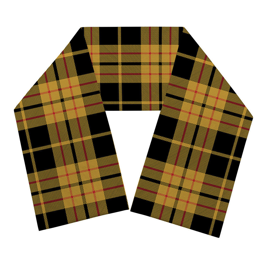 Black And Yellow Tartan Pattern Print Scarf