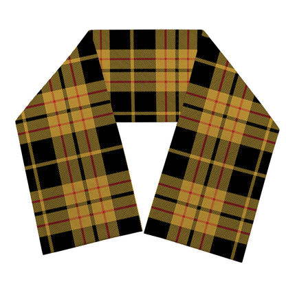 Black And Yellow Tartan Pattern Print Scarf