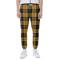 Black And Yellow Tartan Pattern Print Joggers