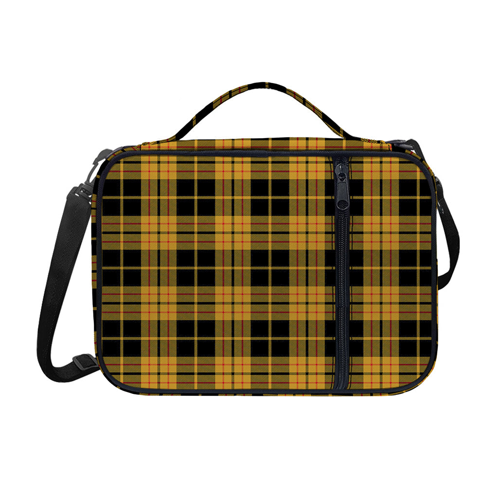 Black And Yellow Tartan Pattern Print Shoulder Strap Bible Bag