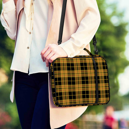 Black And Yellow Tartan Pattern Print Shoulder Strap Bible Bag