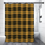 Black And Yellow Tartan Pattern Print Shower Curtain