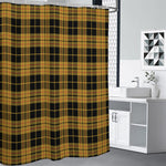 Black And Yellow Tartan Pattern Print Shower Curtain