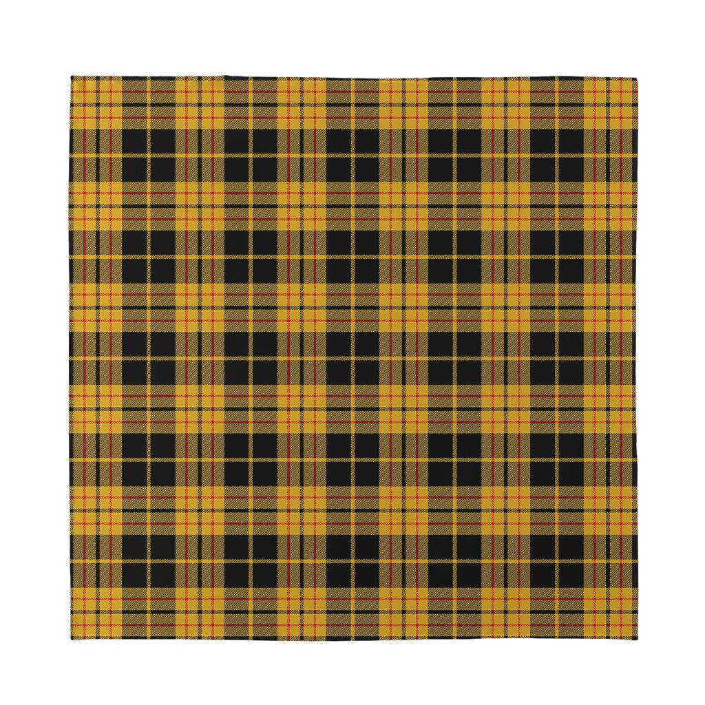 Black And Yellow Tartan Pattern Print Silk Bandana