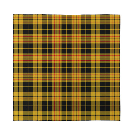 Black And Yellow Tartan Pattern Print Silk Bandana