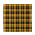 Black And Yellow Tartan Pattern Print Silk Bandana