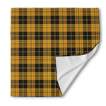 Black And Yellow Tartan Pattern Print Silk Bandana