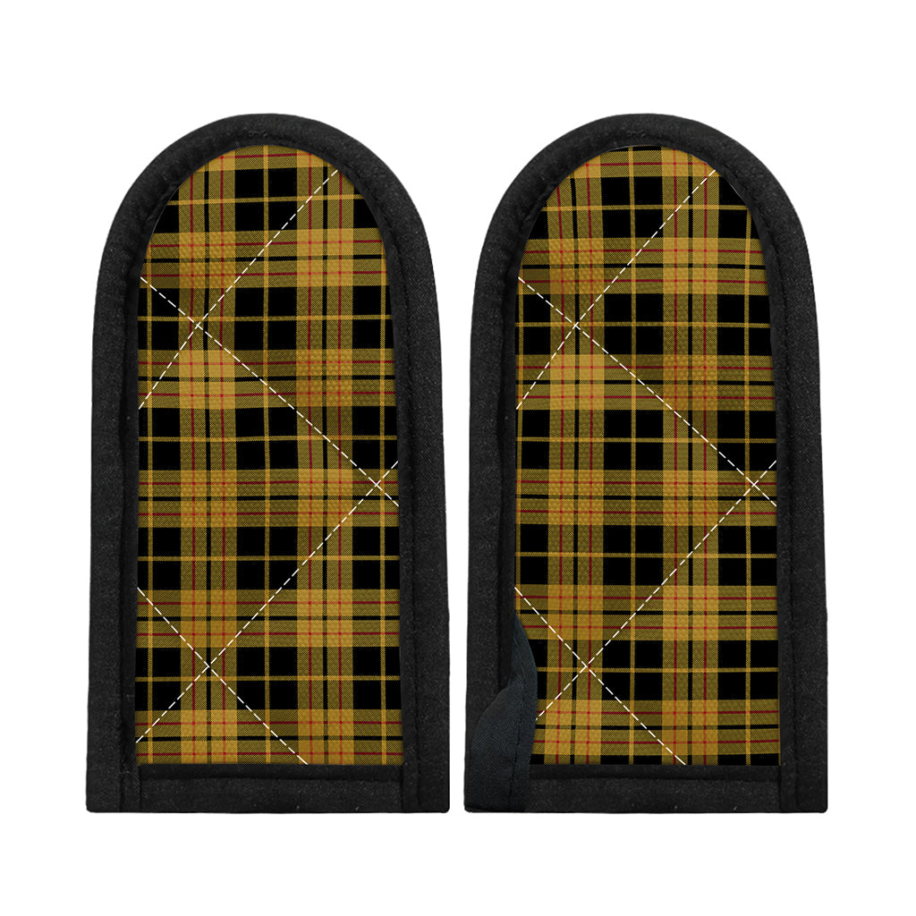 Black And Yellow Tartan Pattern Print Skillet Handle Cover