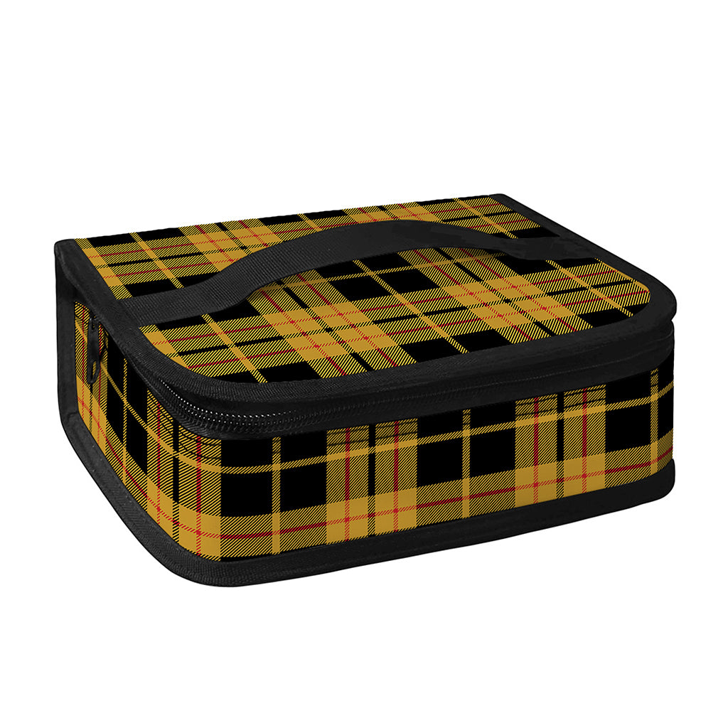 Black And Yellow Tartan Pattern Print Small Lunch Bag