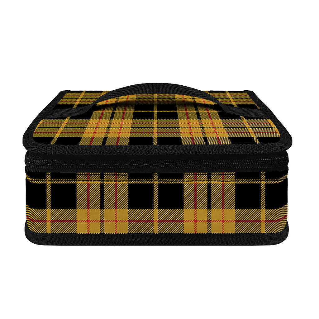 Black And Yellow Tartan Pattern Print Small Lunch Bag
