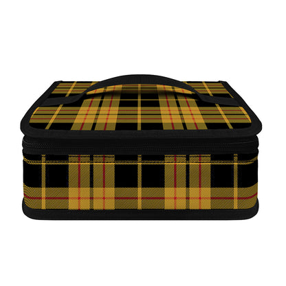 Black And Yellow Tartan Pattern Print Small Lunch Bag