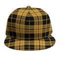Black And Yellow Tartan Pattern Print Snapback Cap