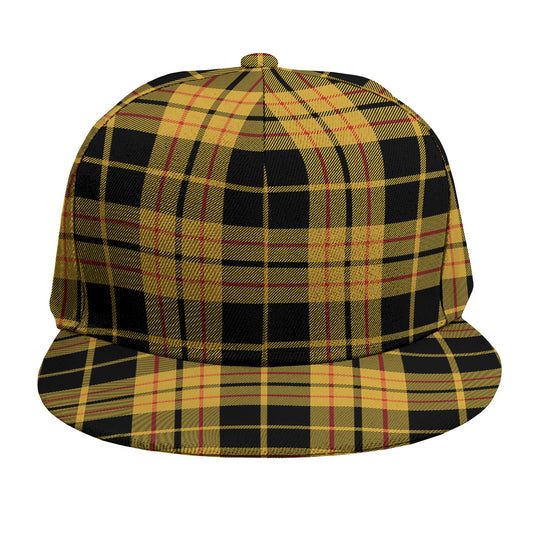 Black And Yellow Tartan Pattern Print Snapback Cap