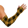 Black And Yellow Tartan Pattern Print Sun Protection Arm Sleeves
