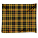 Black And Yellow Tartan Pattern Print Tapestry